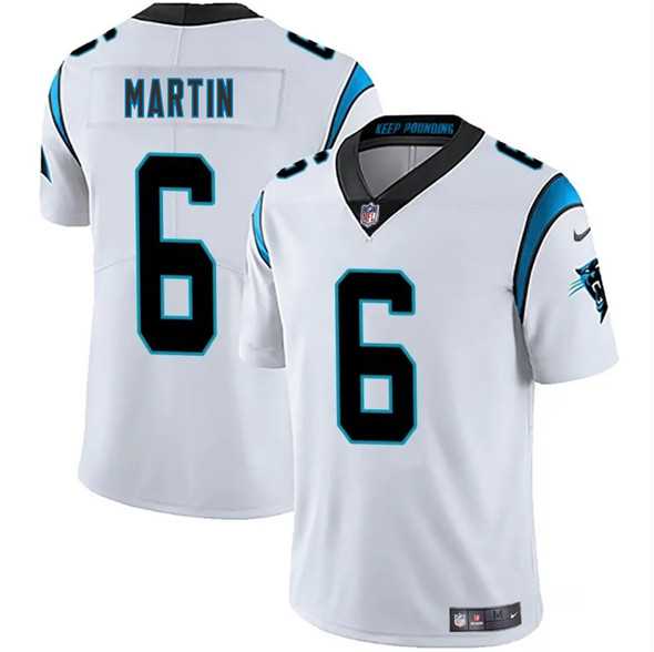 Men & Women & Youth Carolina Panthers #6 Sam Martin White 2025 Vapor Limited Stitched Jersey